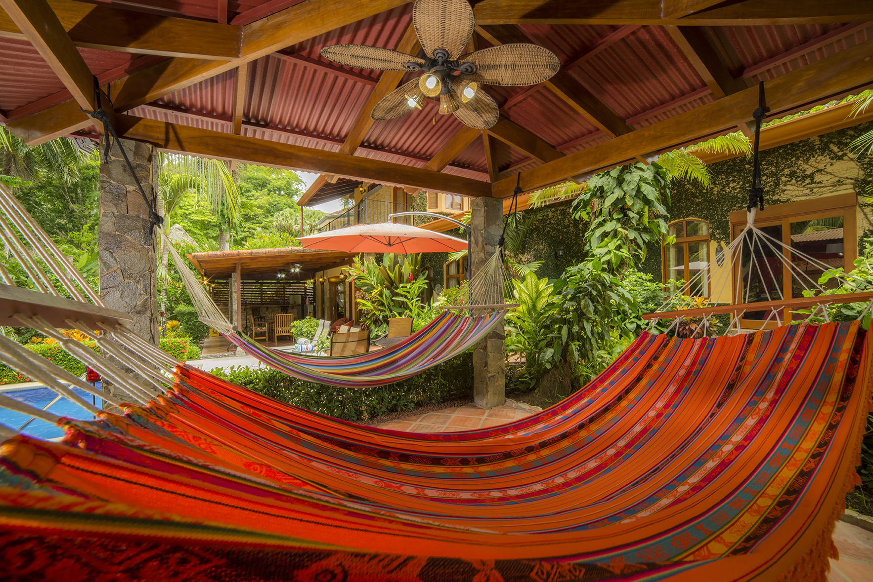 hammock near pool at Casa Buen Dia